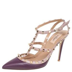 Valentino rockstud purple heels 39